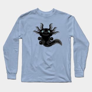 Cute Black Axolotl from the Space Long Sleeve T-Shirt